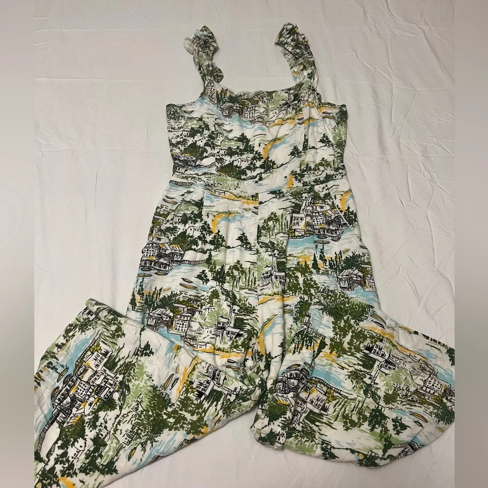 Francine Toile Print Cropped Jumpsuit by Sugarlips - Picture 3 of 5